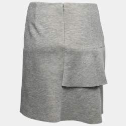 Pre Owned Marni Grey Neoprene Asymmetrical Mini Skirt M