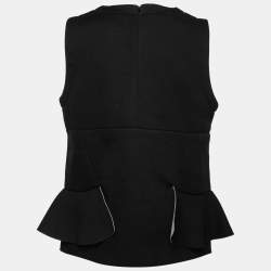 Marni Black Neoprene Asymmetric Peplum Top M