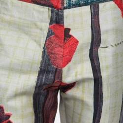 Pre Owned Marni Multicolor Floral Printed Cotton Straight-Leg Trousers M