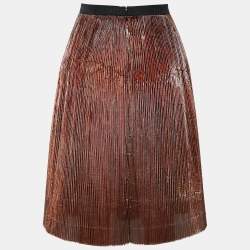 مملوكة مسبقًا Marni Brown Metallic Pleated Skirt S