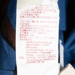 Pre Owned Marni Blue Floral Printed Cotton Short Sleeve Top M