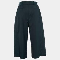 Pre Owned Marni Dark Green Wool Pleated Culottes S
