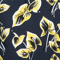 Pre Owned Marni Navy Blue Floral Printed Crepe Top M