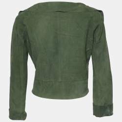 Marni Green Suede Open Front Shrug S