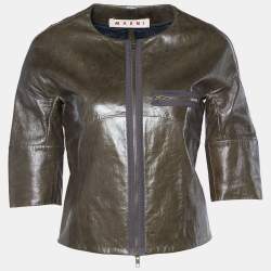 Marni Dark Brown Sheepskin Leather Jacket S