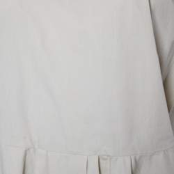 Pre Owned Marni Beige Cotton Box Pleated Bow Neck Top S