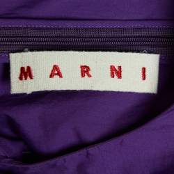Pre Owned Marni Purple Cotton Sleeveless Peplum Top M
