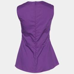 Pre Owned Marni Purple Cotton Sleeveless Peplum Top M