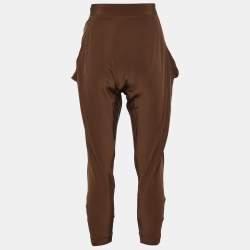 Pre Owned Marni Brown Silk Jodhpur Trousers S