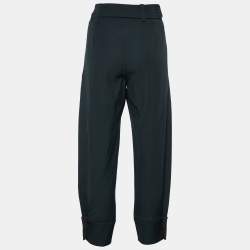 Pre Owned Marni Dark Grey Wool Buttoned Hem Detail Trousers M