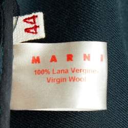 Pre Owned Marni Dark Grey Wool Buttoned Hem Detail Trousers M