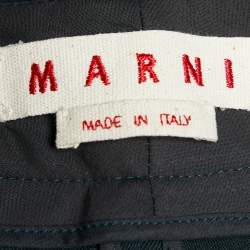 Pre Owned Marni Dark Grey Wool Buttoned Hem Detail Trousers M