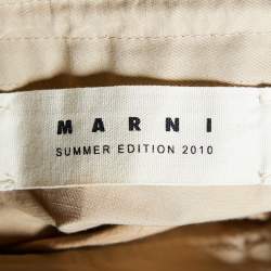 Marni Beige Cotton Blend Drawstring Waist Maxi Skirt M