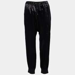 Pre Owned Marni Black Sateen Zip Hem Detail Jogger Pants M