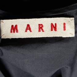 Pre Owned Marni Charcoal Grey Cotton V Neck Top M