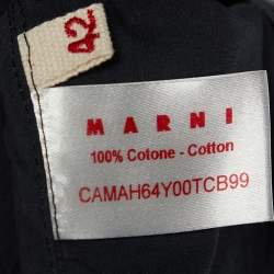 Pre Owned Marni Charcoal Grey Cotton V Neck Top M