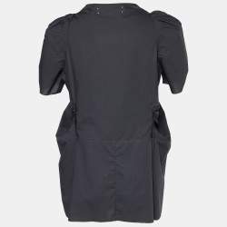 Pre Owned Marni Charcoal Grey Cotton V Neck Top M