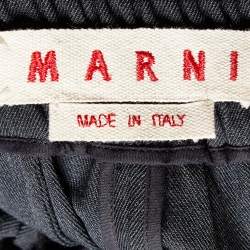 Pre Owned Marni Grey Wool Zipper Hem Paneled Trousers M