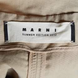 Pre Owned Marni Brown Cotton & Linen Trench Coat S