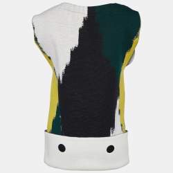 Marni Multicolor Intarsia Knit Boxy Sweater S