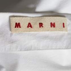 Pre Owned Marni White Cotton Ruffle Detail Sleeveless Top S