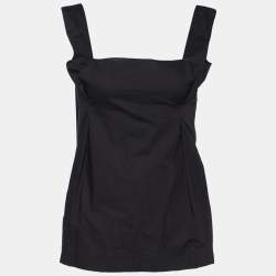 Pre Owned Marni Black Cotton Strap Sleeve Detail Top M