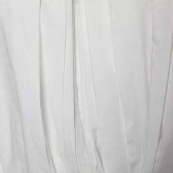 Pre Owned Marni White Cotton Pleated Tie Detail Top M