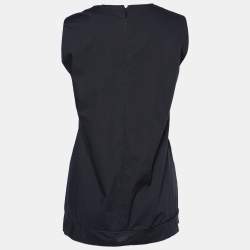 Pre Owned Marni Black Cotton Gather Detail Sleeveless Top M