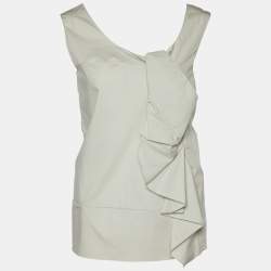 Pre Owned Marni Grey Cotton Knot Detail Sleeveless Top S