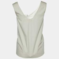Pre Owned Marni Grey Cotton Knot Detail Sleeveless Top S