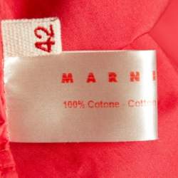 Pre Owned Marni Red Cotton Ruffle Detail Sleeveless Top M