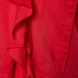 Pre Owned Marni Red Cotton Ruffle Detail Sleeveless Top M