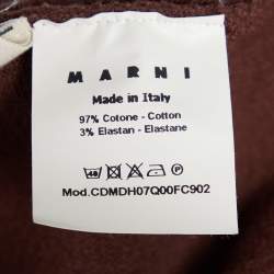 Pre Owned Marni Brown Cotton Knit Contrast Trim Sweater M