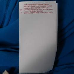 Pre Owned Marni Blue Crepe Pleated Collared Midi Dress S