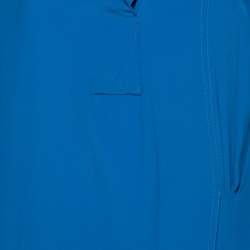 Pre Owned Marni Blue Crepe Pleated Collared Midi Dress S