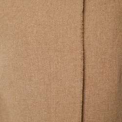 Pre Owned Marni Beige Wool & Fox Fur Pocket Detail Long Coat L