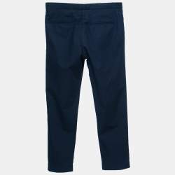 Marni Navy Blue Cotton Straight-Leg Trousers S