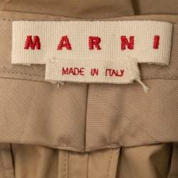 Pre Owned Marni Tan Cotton Straight-Leg Trousers M
