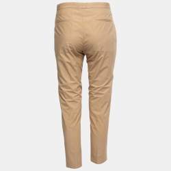 Pre Owned Marni Tan Cotton Straight-Leg Trousers M