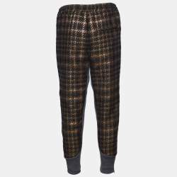 Marni Black Lurex Wool & Knit Paneled Tapered Pants S
