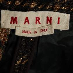 Marni Black Lurex Wool & Knit Paneled Tapered Pants S