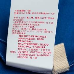Marni Blue Cotton Concealed Button Collared Top M