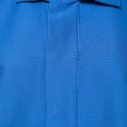 Marni Blue Cotton Concealed Button Collared Top M