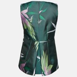 Pre Owned Marni Green  Printed Silk Blend Sleeveless Top S