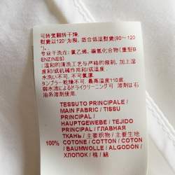 Pre Owned Marni White Cotton Ruffle Detail V-Neck Top L