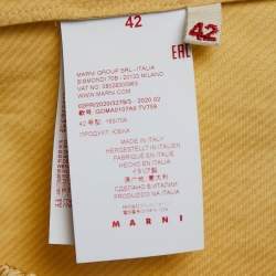 Pre Owned Marni Gold Textured Satin Midi Skirt M