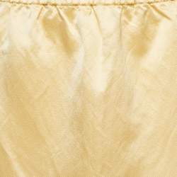 Pre Owned Marni Gold Textured Satin Midi Skirt M