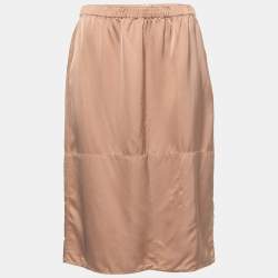 Marni Beige Satin Midi Skirt M