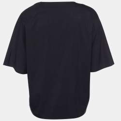 Pre Owned Marni Black Cotton & Silk Zip Front Top S