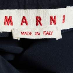 Pre Owned Marni Black Cotton & Silk Zip Front Top S